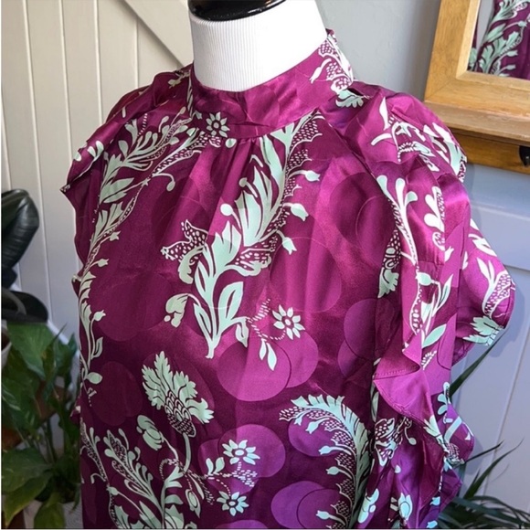 NWT J. Crew Collection 100% Silk Ruffle Sleeve High Neck Dress - Picture 7 of 15